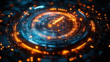 Fototapeta premium Futuristic Tech Circular Interface.