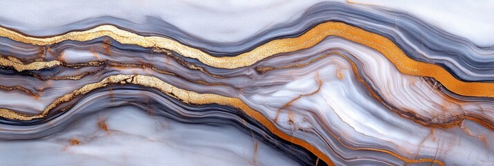 Obraz premium elegant rainbow marble slab with gold and silver veins 