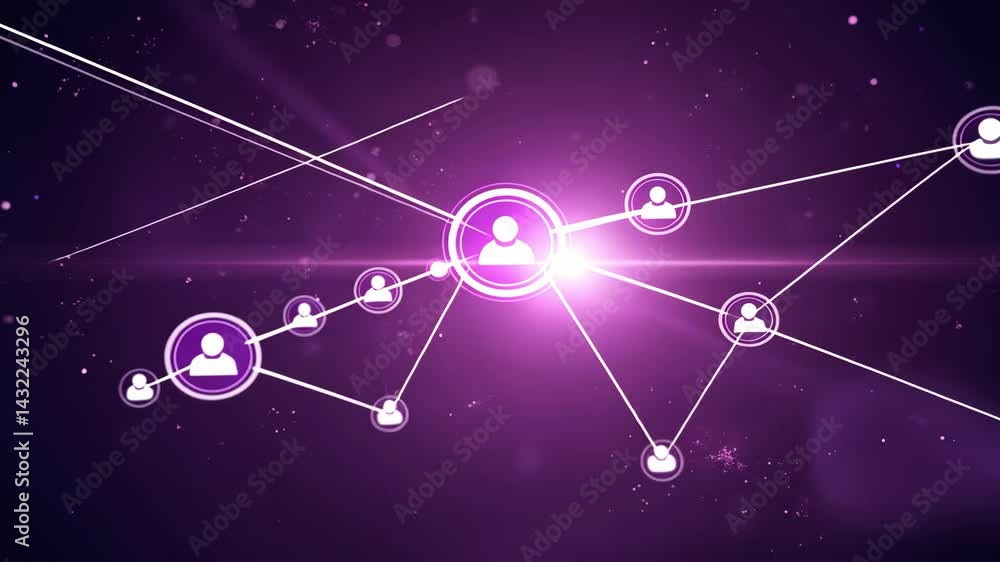 Poster abstract digital connection background with glowing dots and lines representing networking, communic