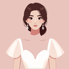 vector image of woman wearing beautiful dress