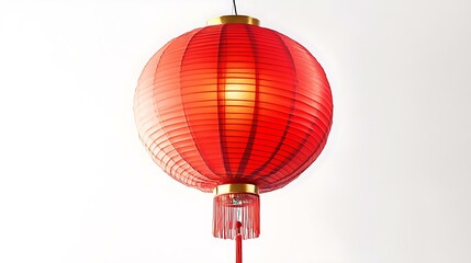 Obraz premium Chinese Red Lantern Isolated on White Background – Traditional Lantern for Cultural, Festival, and Celebration Themes