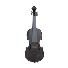 Naklejka premium Elegant Wooden Violin on Black Background