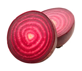 Two slices of beetroot isolated on transparent background