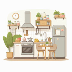 kitchen room vector illustration