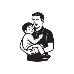 father holding his son who is fast asleep