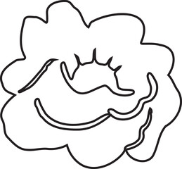 Abstract Flower Minimalist Line Art Hand Drawn