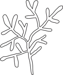 Abstract Leaf Minimalist Line Art Hand Drawn