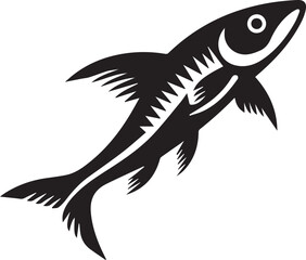 Obraz premium fish vector illustration, fish logo silhouette vector