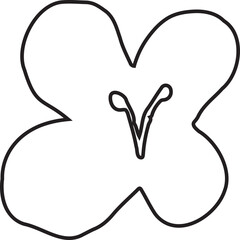 Abstract Flower Minimalist Line Art Hand Drawn