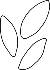 Abstract Leaf Minimalist Line Art Hand Drawn