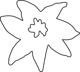 Abstract Flower Minimalist Line Art Hand Drawn