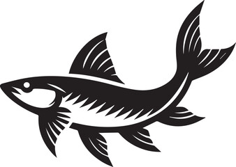 Obraz premium fish vector illustration, fish logo silhouette vector