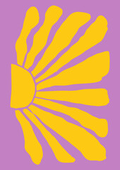 Abstract Flower Shape Poster Hand Drawn