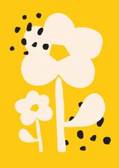 Abstract Flower Shape Poster Hand Drawn