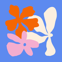 Abstract Flower Shape Poster Hand Drawn