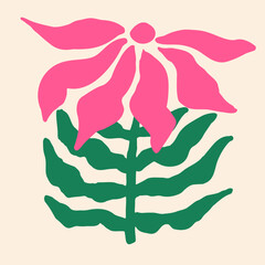 Abstract Flower Shape Poster Hand Drawn