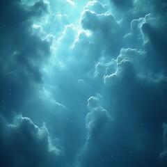 Naklejka premium Celestial clouds, glowing light