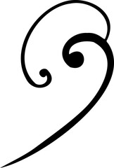 Calligraphy Curvy Line Floral Decoration