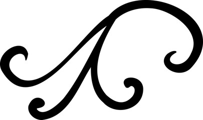 Calligraphy Curvy Line Floral Decoration