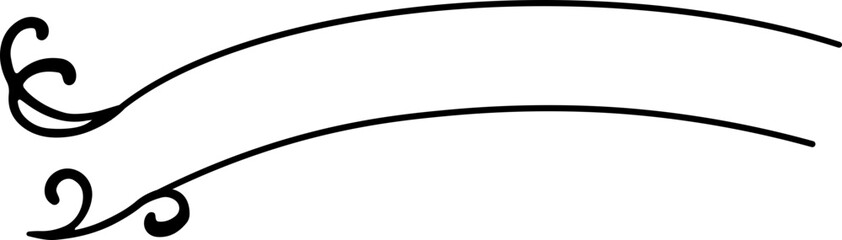 Calligraphy Curvy Line Floral Decoration