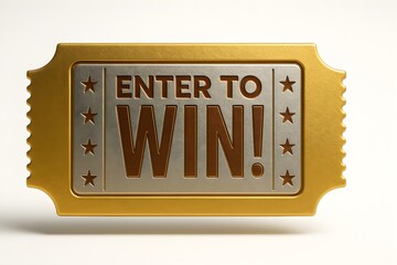 enter to win contest prize golden ticket promotion giveaway sweepstakes lucky winner reward chance game success banner announcement reward opportunity marketing concept bold sign