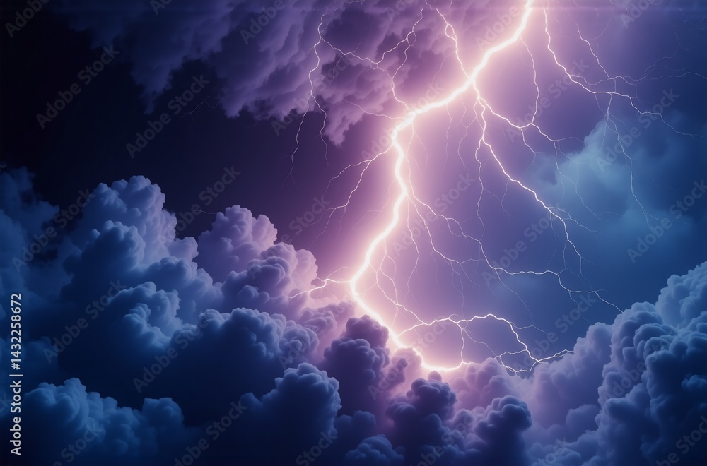 Aufkleber a powerful bolt of lightning illuminates a dramatic, dark sky filled with heavy, brooding clouds. th