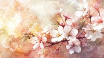 Delicate spring blossoms in a soft, painterly style.