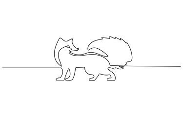 Fox in line art and abstract icon set. Collection of Fox wall art decoration design. Abstract and minimalist outline fox icon set. Continuous one line drawing of a fox collection. Vector illustration