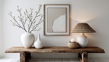 Obraz premium Modern interior design showcases a luxury living room with stylish furniture and decor near a window