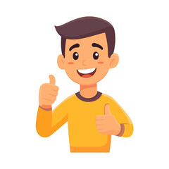 Smiling Man Giving Thumbs Up Isolated On White Background