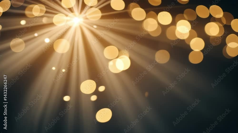 Poster glowing light rays with beautiful focused bokeh effects on a soft gradient background for inspiring 
