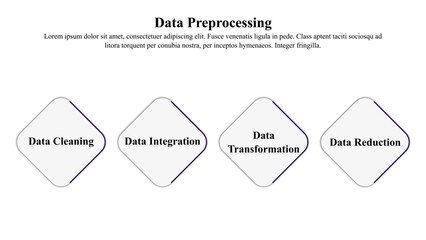 Infographic presentation template of data preprocessing.