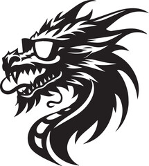 dragon vector, dragon head logo silhouette vector
