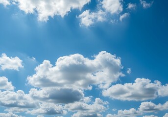 Fototapeta premium wide format digital header depicting summery scene clear azure sky filled soft white atmospheric moisture broad perspective upper atmosphere brightly lit period conveys sense spring sunlight