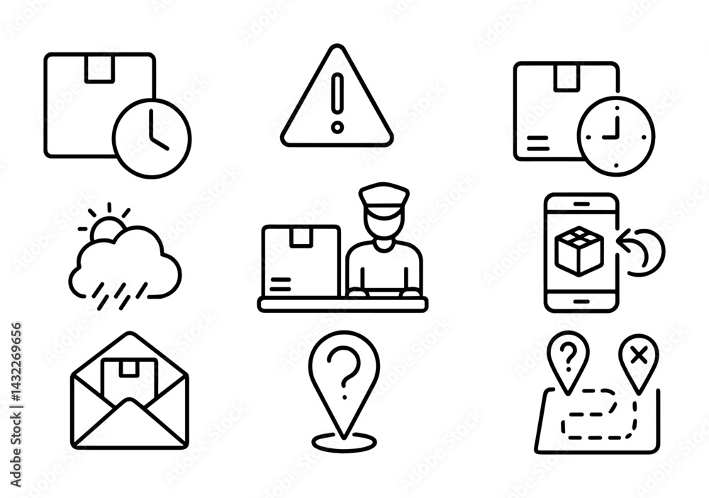 Poster set of icons for web design