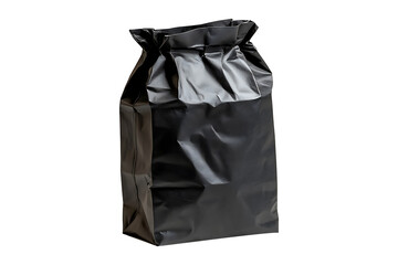 A black paper bag isolated on transparent background
