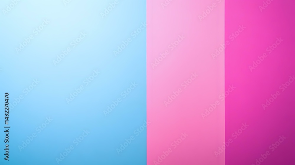 Poster smooth gradient transition from light blue to pink and magenta creating soft color blocks, modern mi