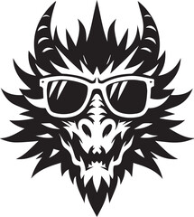 Obraz premium dragon vector, dragon head logo silhouette vector