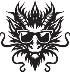 Fototapeta premium dragon vector, dragon head logo silhouette vector