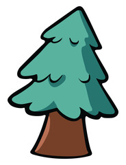 Fat christmas tree. Editable color vector