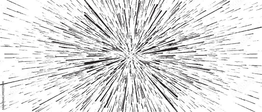 Poster circular starburst explosion texture. distressed uneven grunge background. abstract vector illustrat