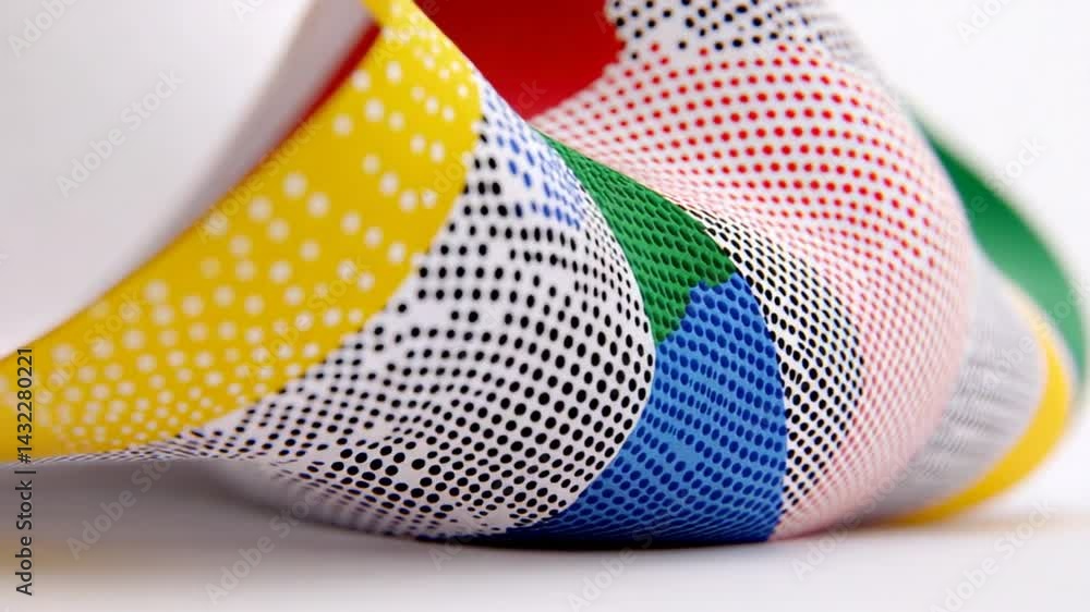 Poster colorful abstract design with dotted patterns and curved shapes in vibrant hues for creative backgro