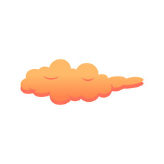 Orange Fluffy Cloud Vector. Cute Cartoon Sky Illustration