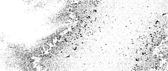 Obraz premium Monochrome texture composed of irregular graphic elements. Distressed uneven grunge background. Abstract vector illustration. Overlay for interesting effect and depth. Isolated on white background.