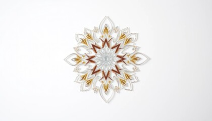 Ornate, symmetrical, paper cut mandala