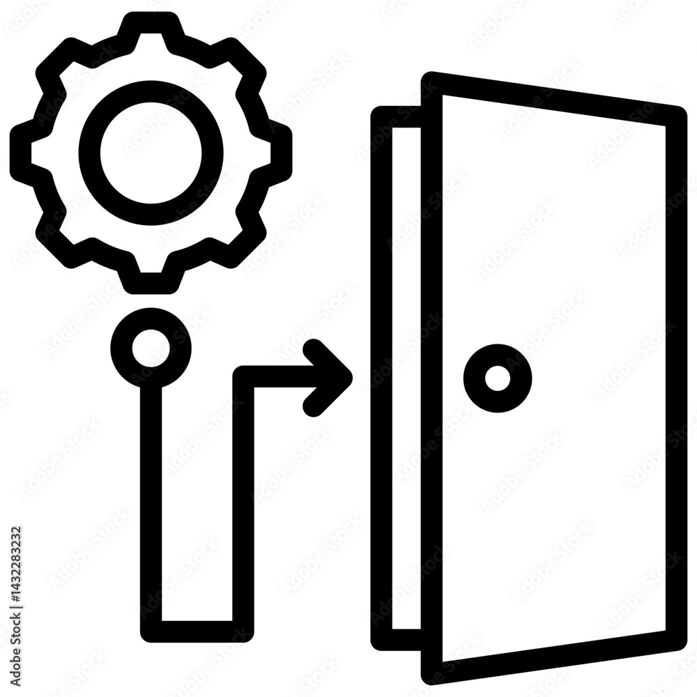 Poster exit strategy outline icon