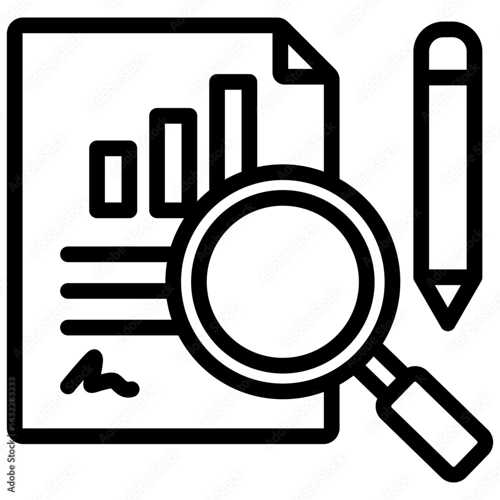 Poster Contract Analysis Outline Icon