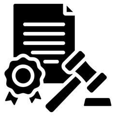 Legal Agreement Solid Black Icon