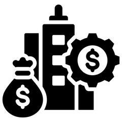 Asset Valuation Solid Black Icon