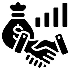 Earnout Agreement Solid Black Icon